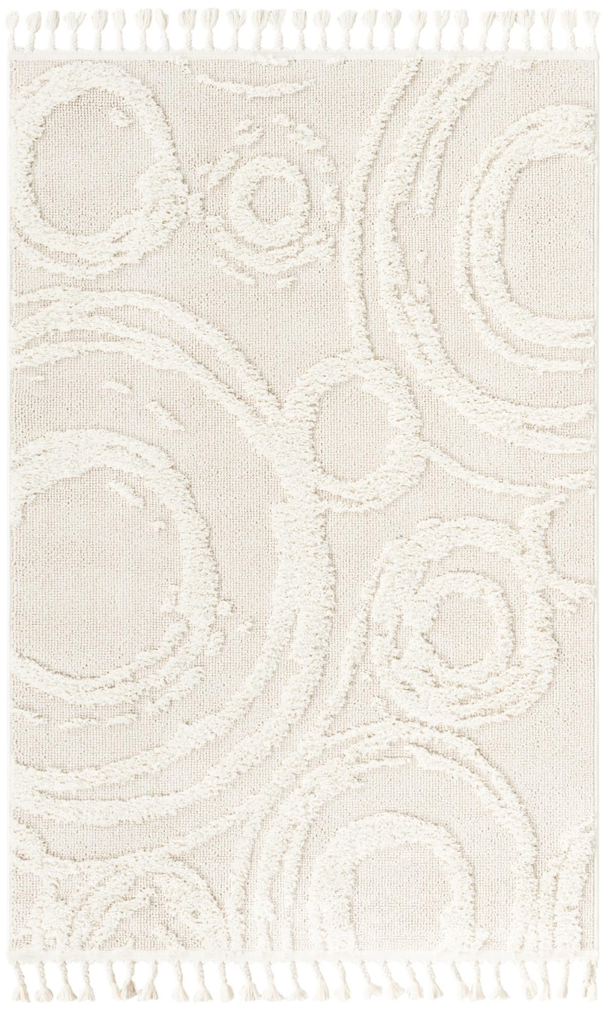 2' x 3' Beech · Abstract rug, ivory