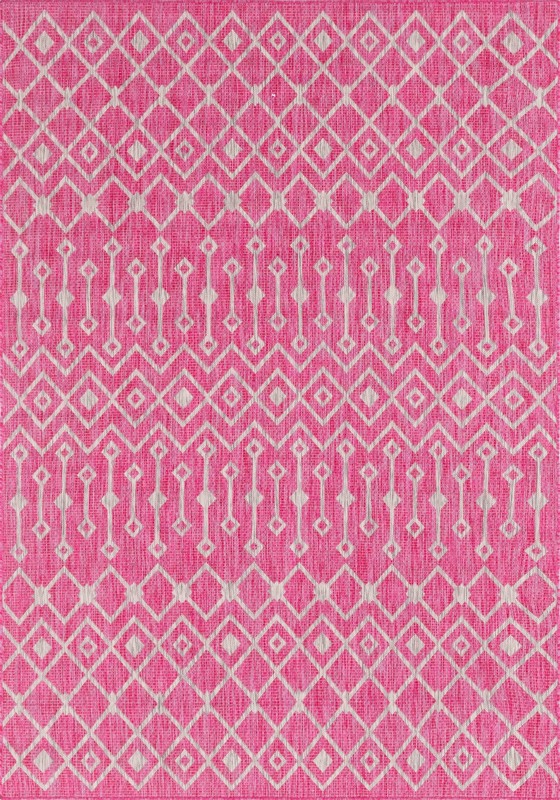 6' x 9' Kearney · Chevron Outdoor Rug, fuschia