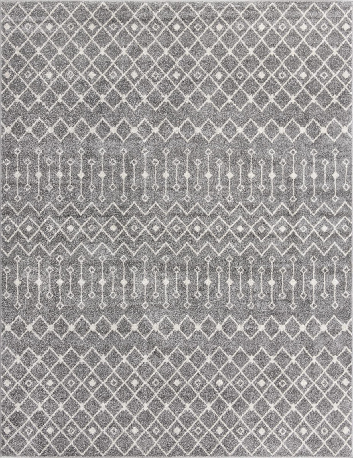 10' x 13' Boswell · Geometric rug, gray and ivory