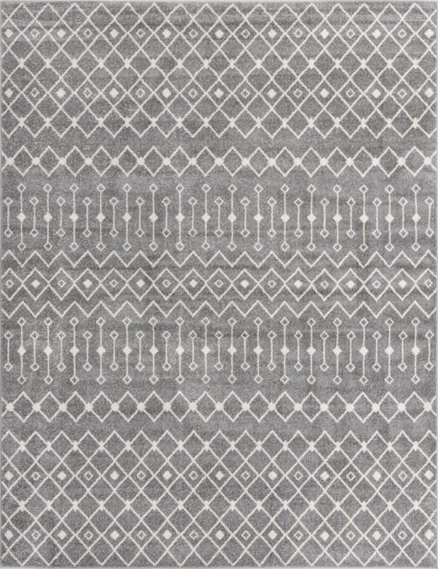 10' x 13' Boswell · Geometric rug, gray and ivory