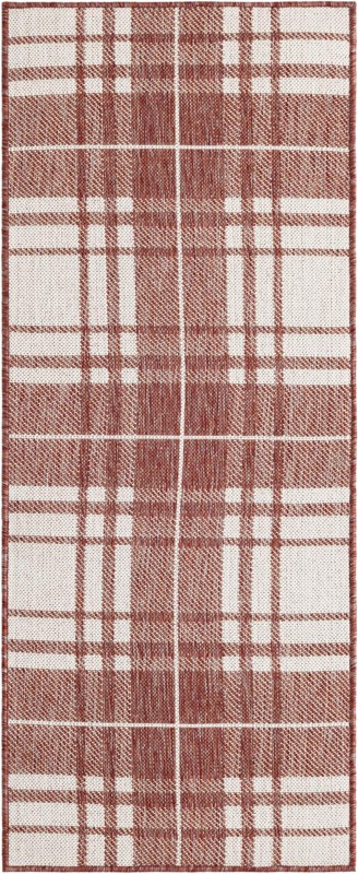 2' x 5' 3 Maguire · Plaid Outdoor Rug, red