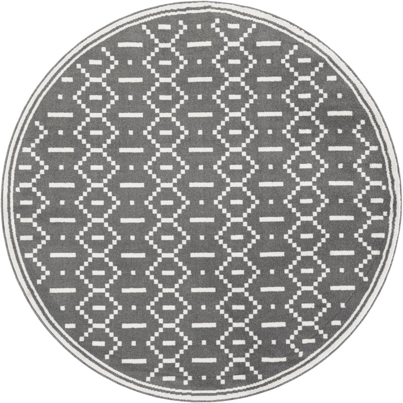7' 10 x 7' 10 Rankin · Geometric rug, gray and ivory