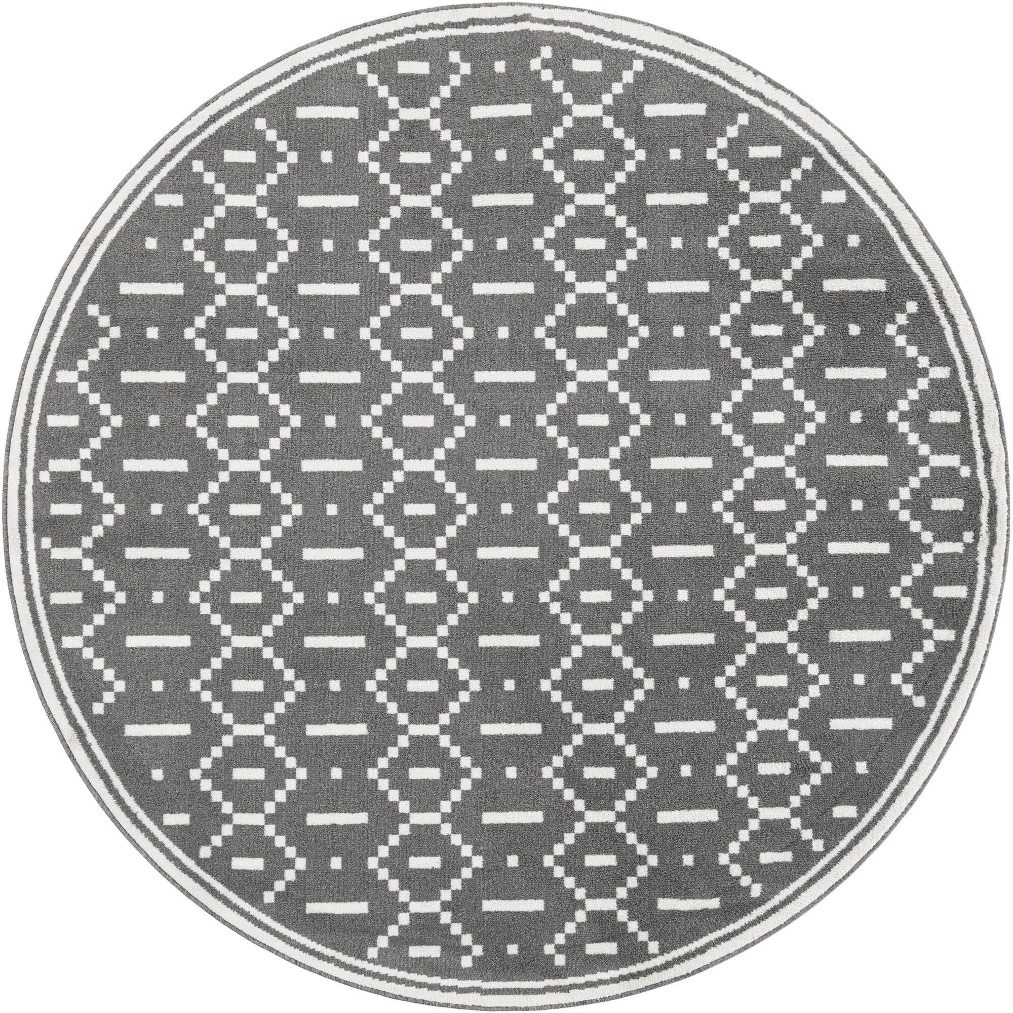 7' 10 x 7' 10 Rankin · Geometric rug, gray and ivory
