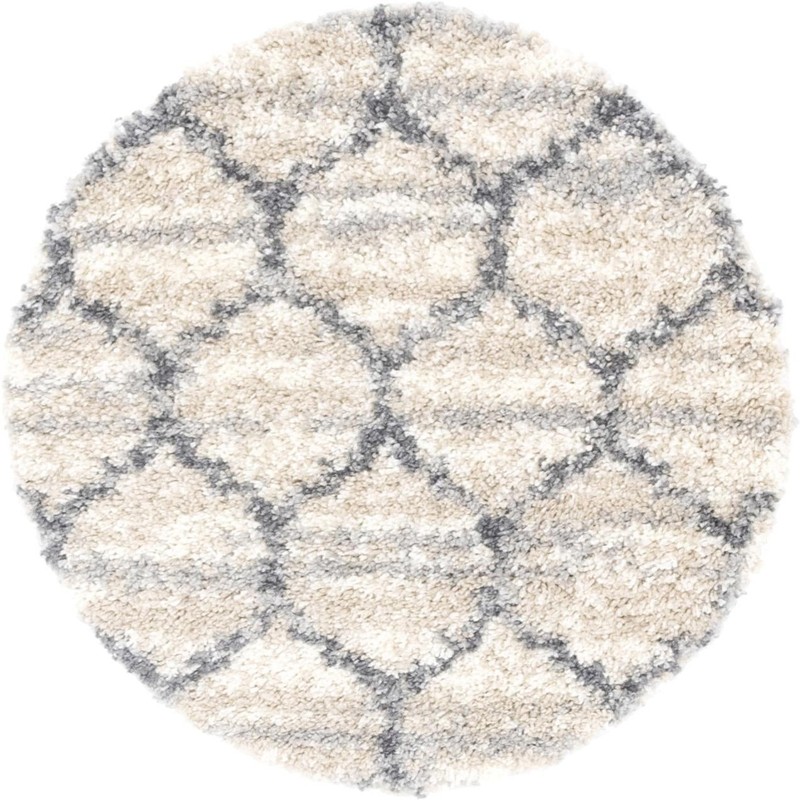 3' 3 x 3' 3 Everett · Lattice Shag Rug, beige