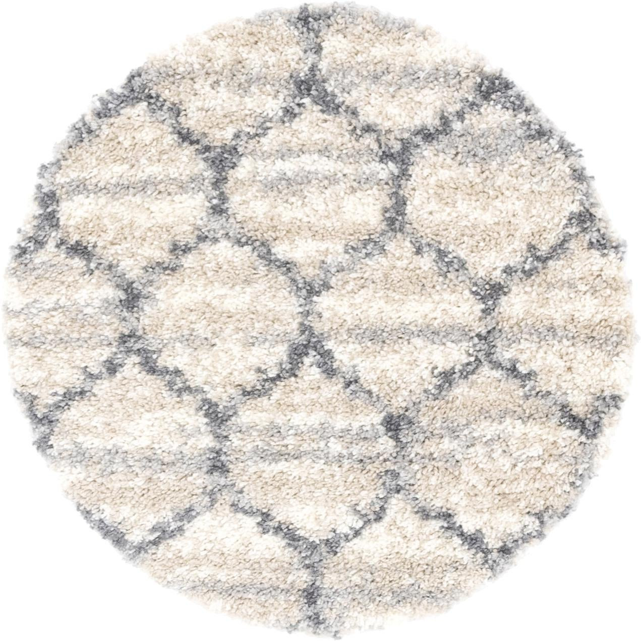 3' 3 x 3' 3 Everett · Lattice Shag Rug, beige