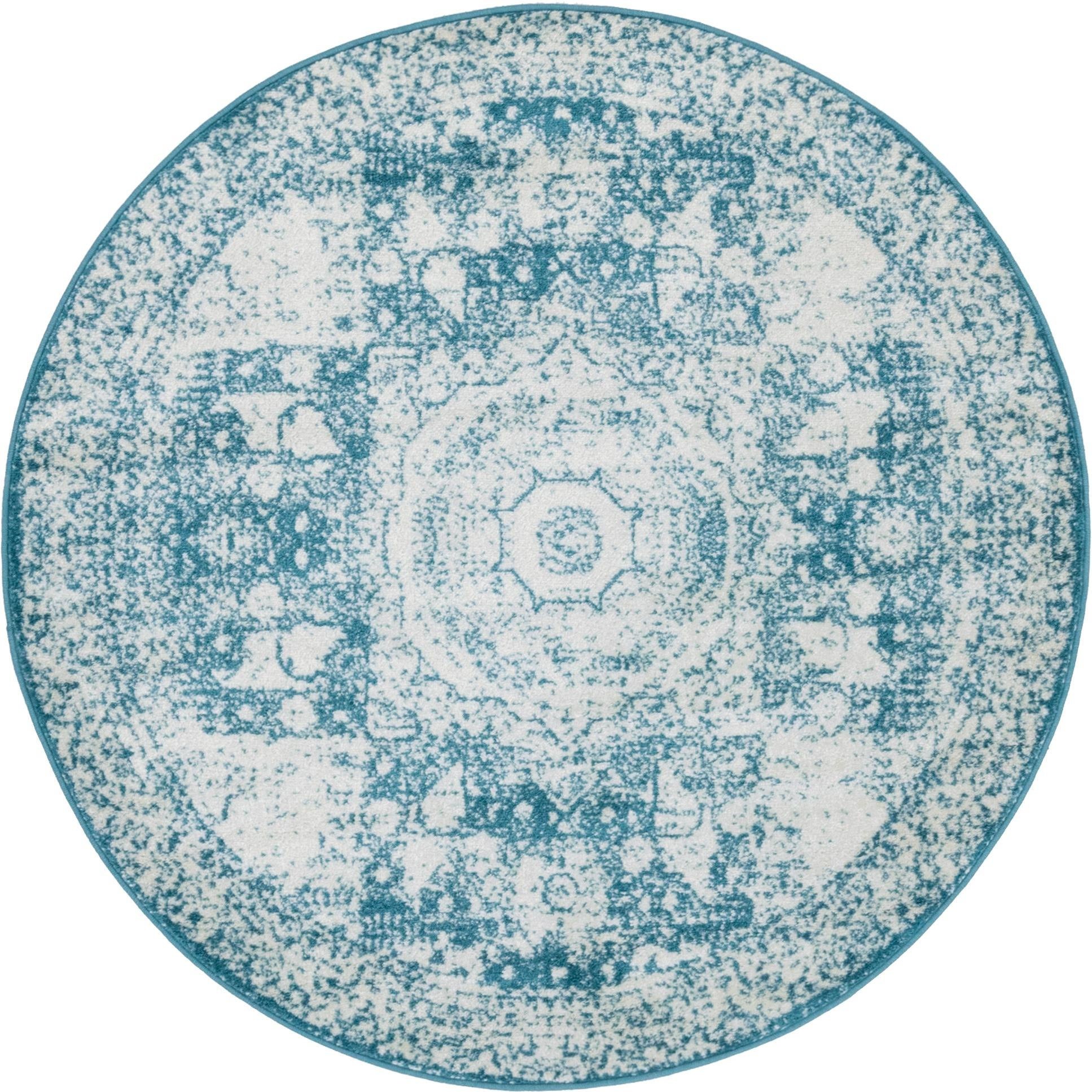 5' x 5' Benedict · Medallion rug, turquoise