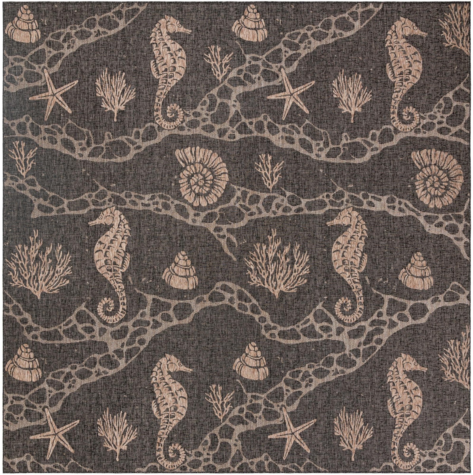 12' x 12' Daly · Pictoral Outdoor Rug, black