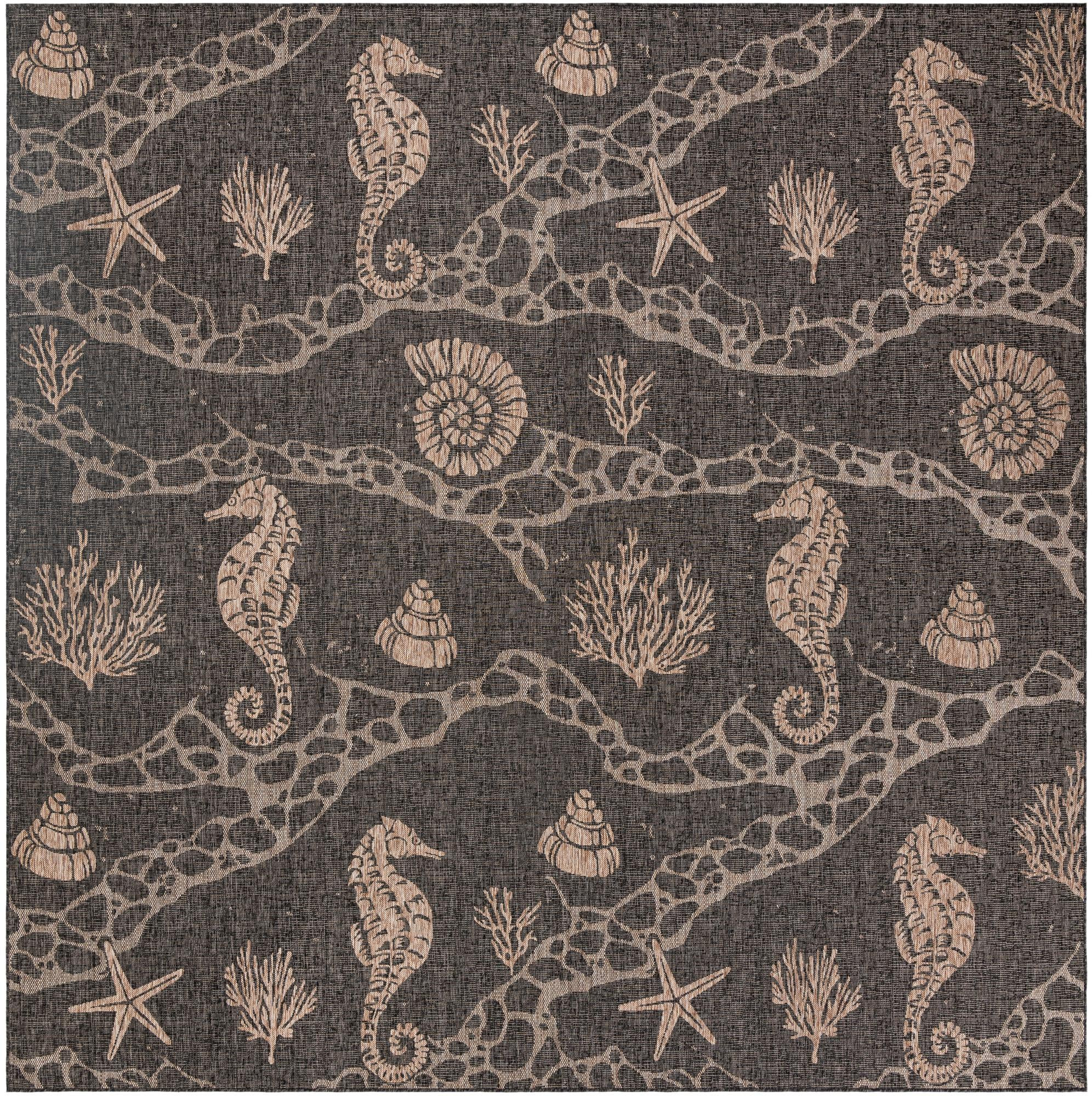 12' x 12' Daly · Pictoral Outdoor Rug, black