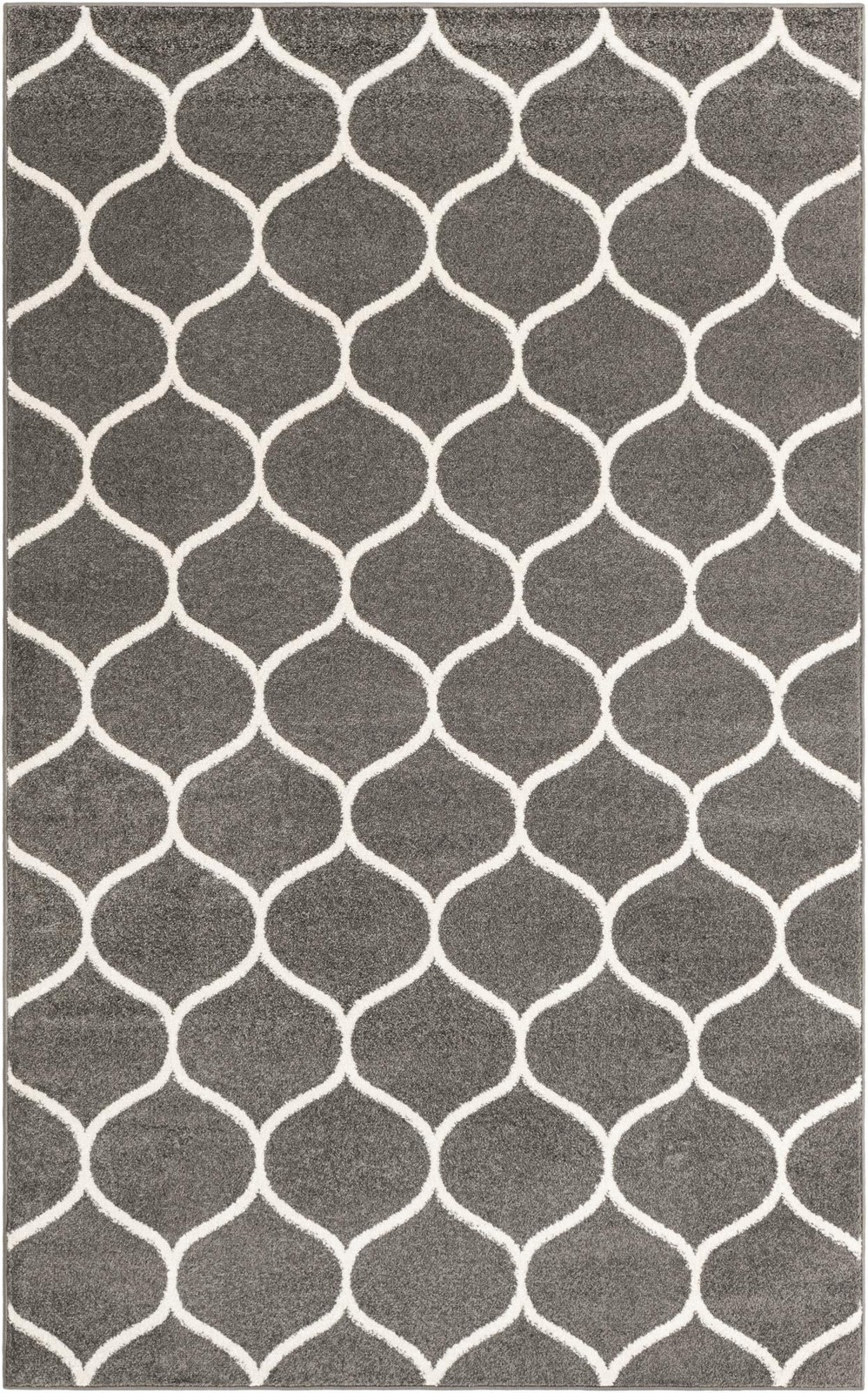 5' 3 x 8' Ingram · Lattice rug, dark gray and ivory