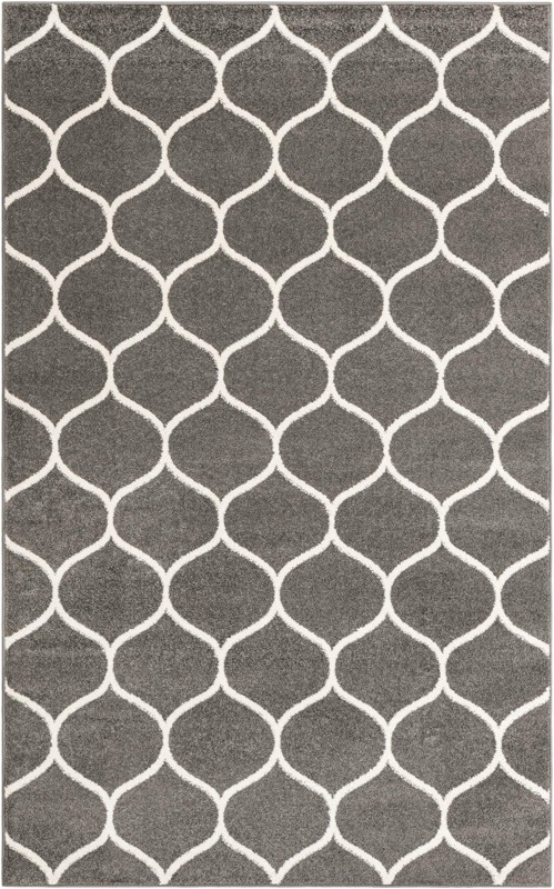5' 3 x 8' Ingram · Lattice rug, dark gray and ivory