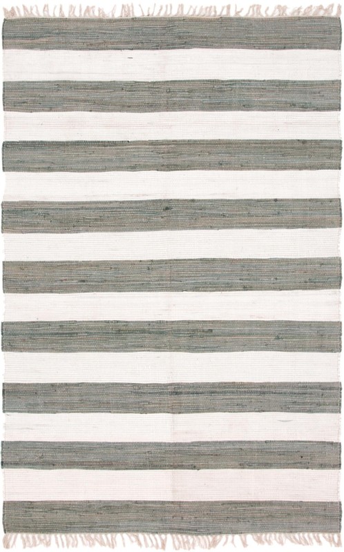6' 1 x 9' Flagstaff · Striped Chindi Rug, gray