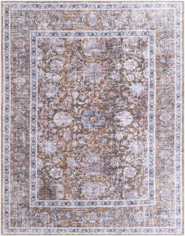 7' 10 x 10' Bertie · Border rug, antique gold