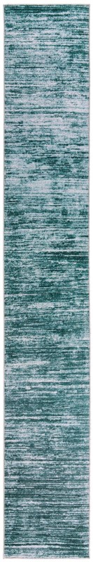 2' 6 x 16' Prewitt · Abstract striped rug, teal and ivory