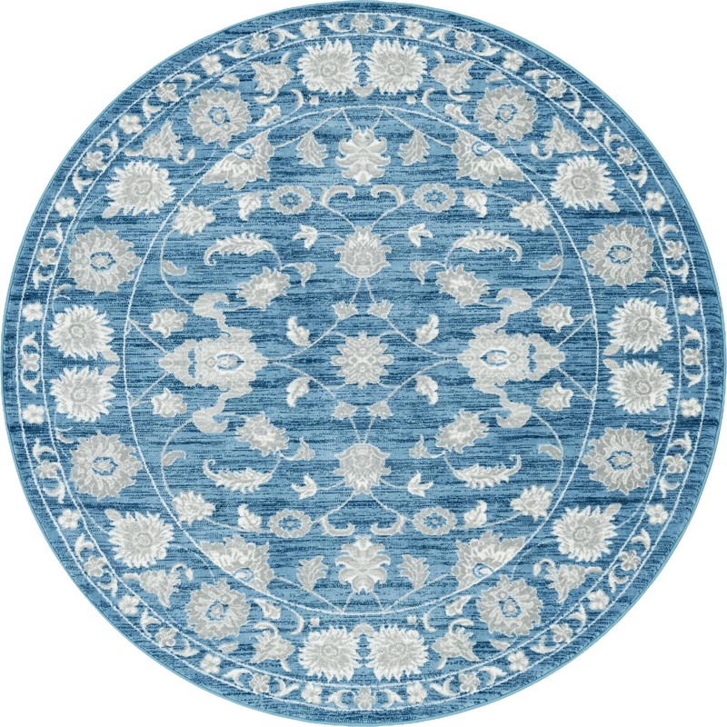 Sinclair · Floral / botanical rug, blue