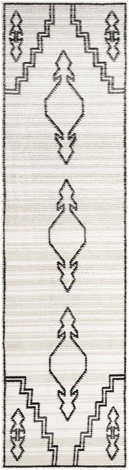 2' 7 x 10' Ivy · Geometric rug, ivory and black