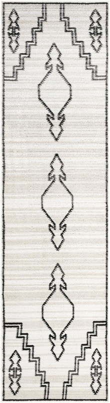 2' 7 x 10' Ivy · Geometric rug, ivory and black