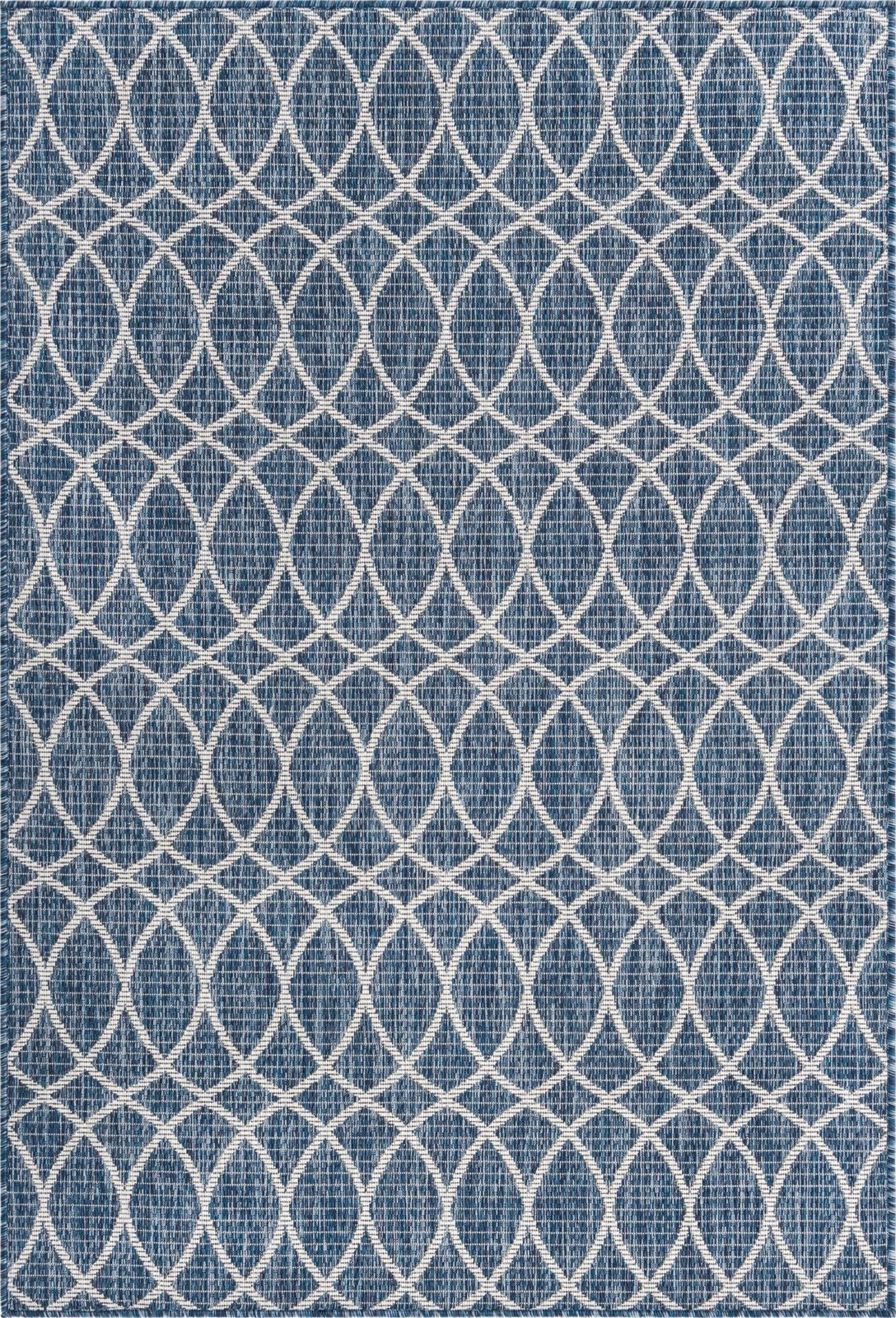 4' x 6' Atkins · Lattice Outdoor Rug, blue