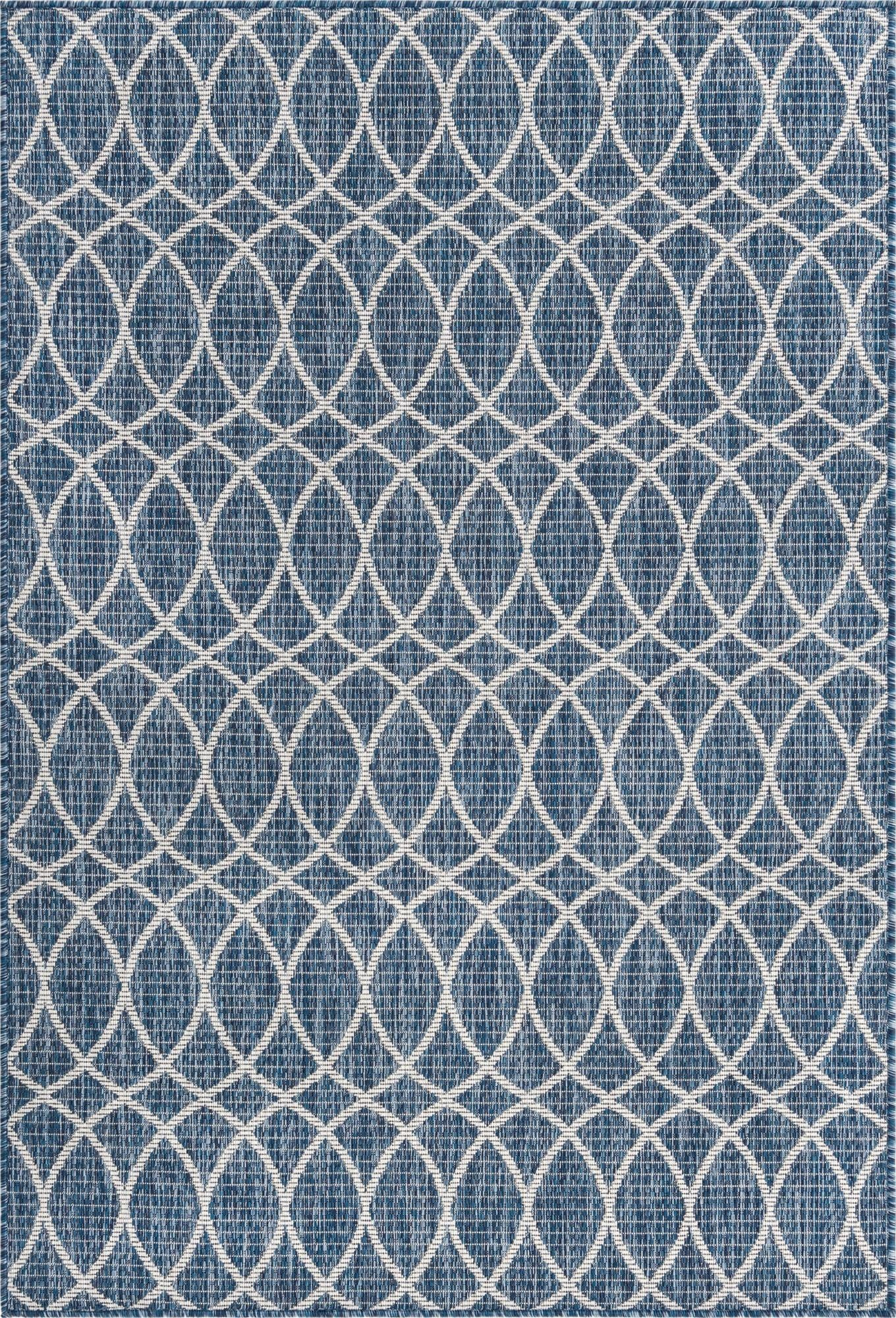 4' x 6' Atkins · Lattice Outdoor Rug, blue