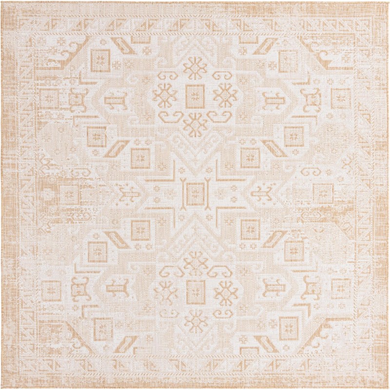 Estuary · Geometric medallion Outdoor Rug, natural and beige