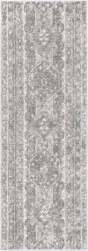 Grouse · Geometric tribal rug, gray and ivory