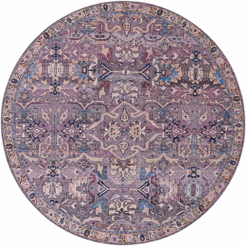 10' 6 x 10' 6 Gaskell · Traditional floral rug, pink and blue