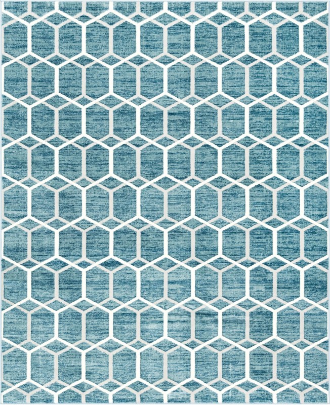 8' x 10' Babcock · Geometric rug, blue