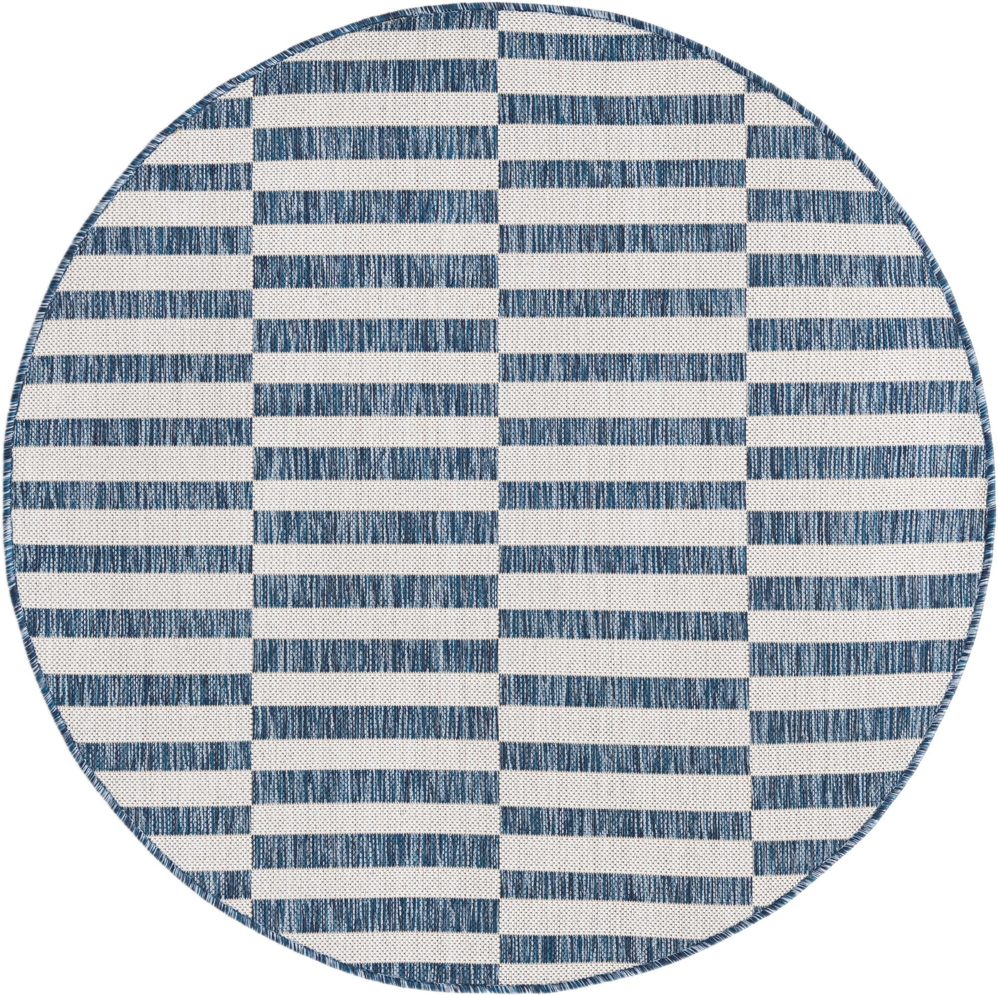 4' x 4' Ainsley · Geometric Outdoor Rug, blue