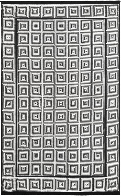5' 3 x 8' Goddard · Geometric rug, black and white