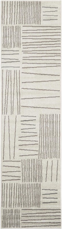 2' 7 x 10' Bellingham · Linear abstract rug, ivory and gray