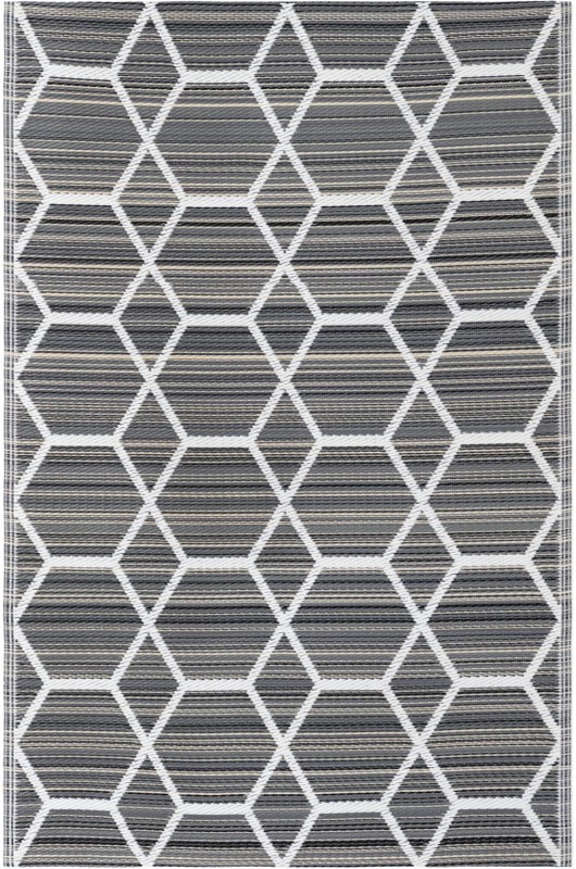 4' x 6' Amity · Geometric Outdoor Rug, gray