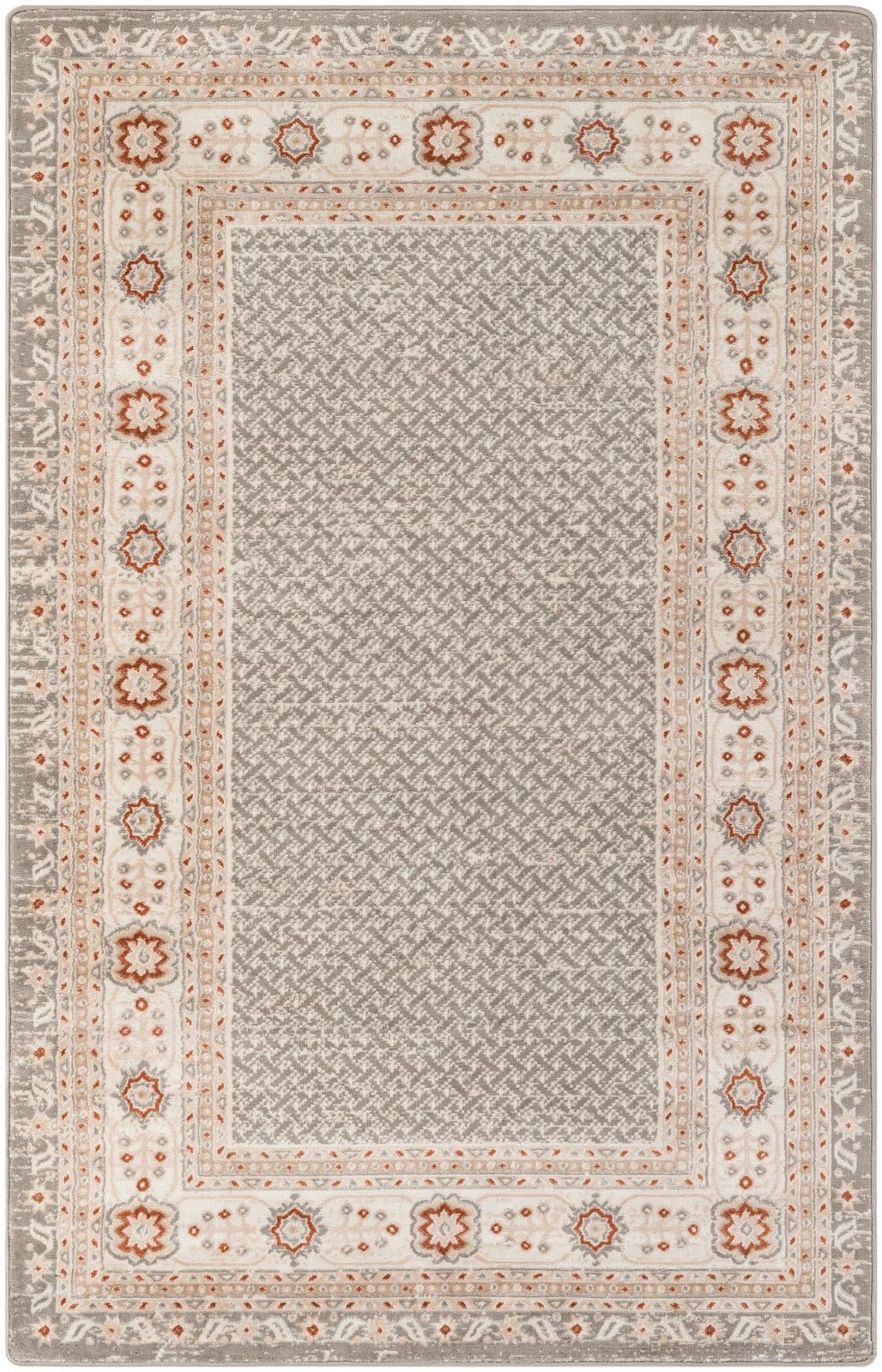 5' 3 x 8' Fleetwood · Border rug, steel gray
