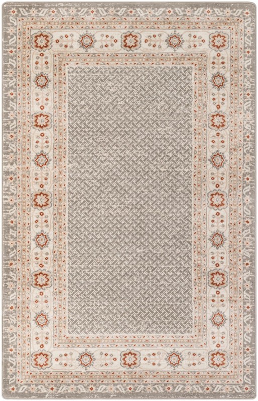 5' 3 x 8' Fleetwood · Border rug, steel gray