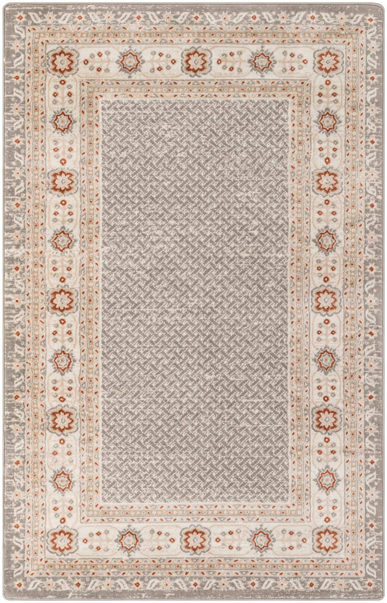 5' 3 x 8' Fleetwood · Border rug, steel gray