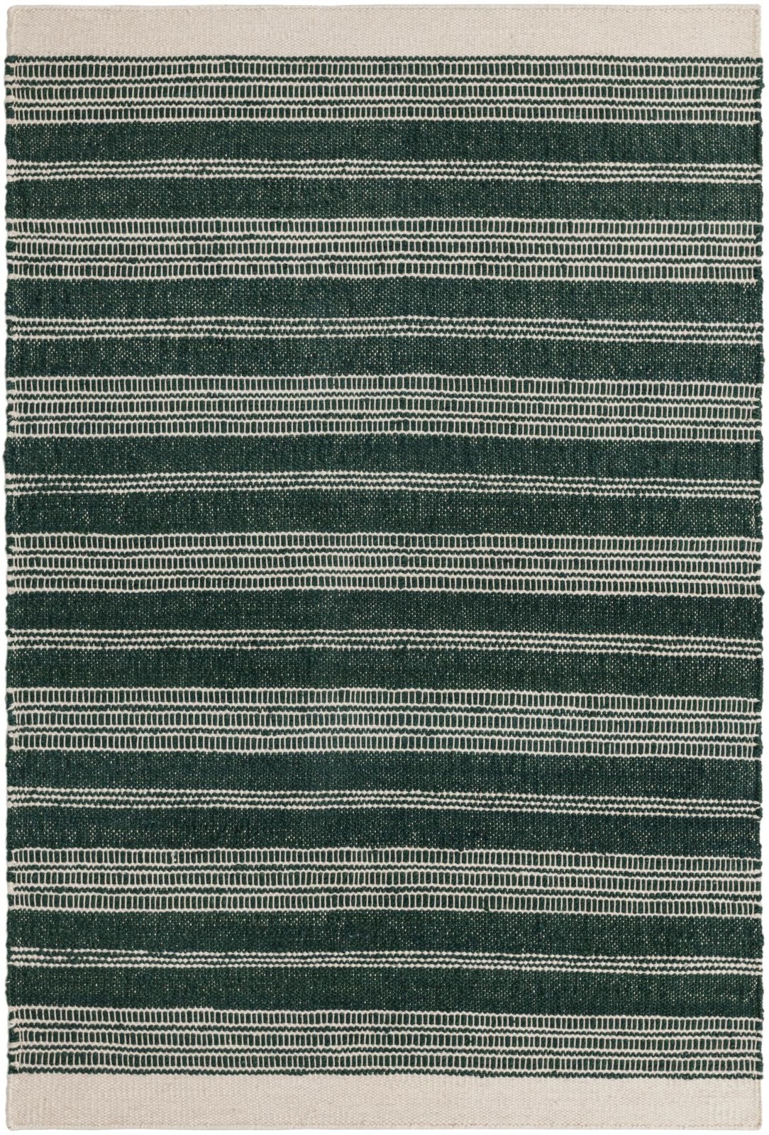 4' 1 x 6' 1 Galway · Striped Wool Rug, hunter green and ivory