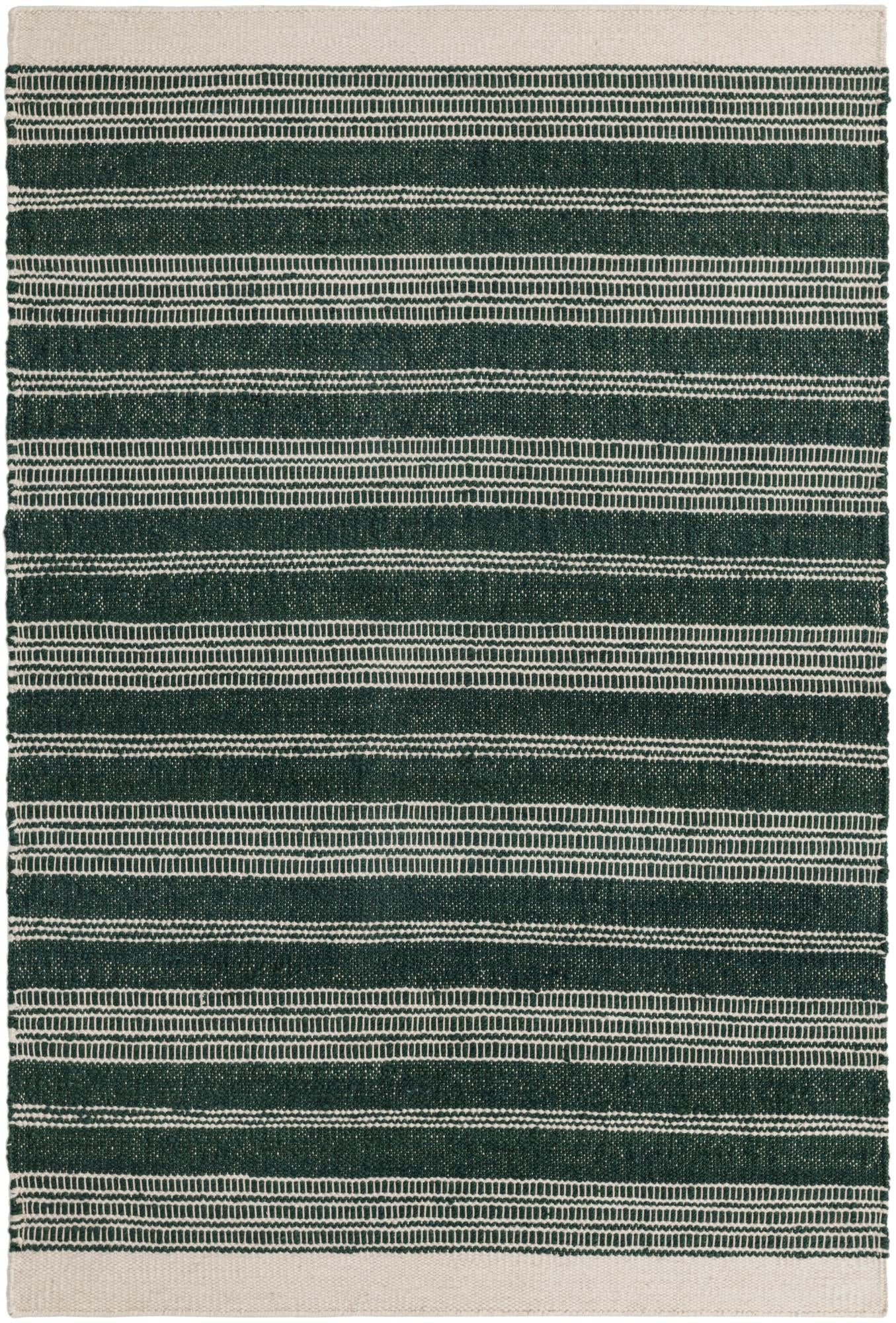 4' 1 x 6' 1 Galway · Striped Wool Rug, hunter green and ivory