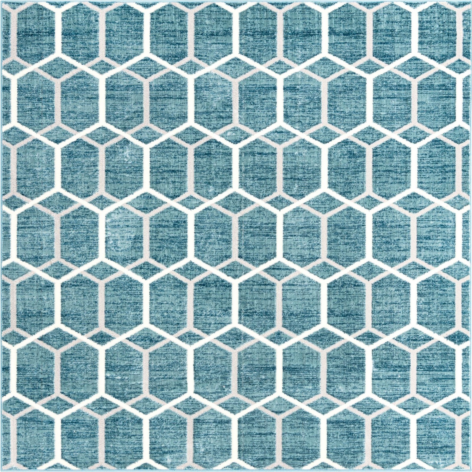 7' x 7' Babcock · Geometric rug, blue