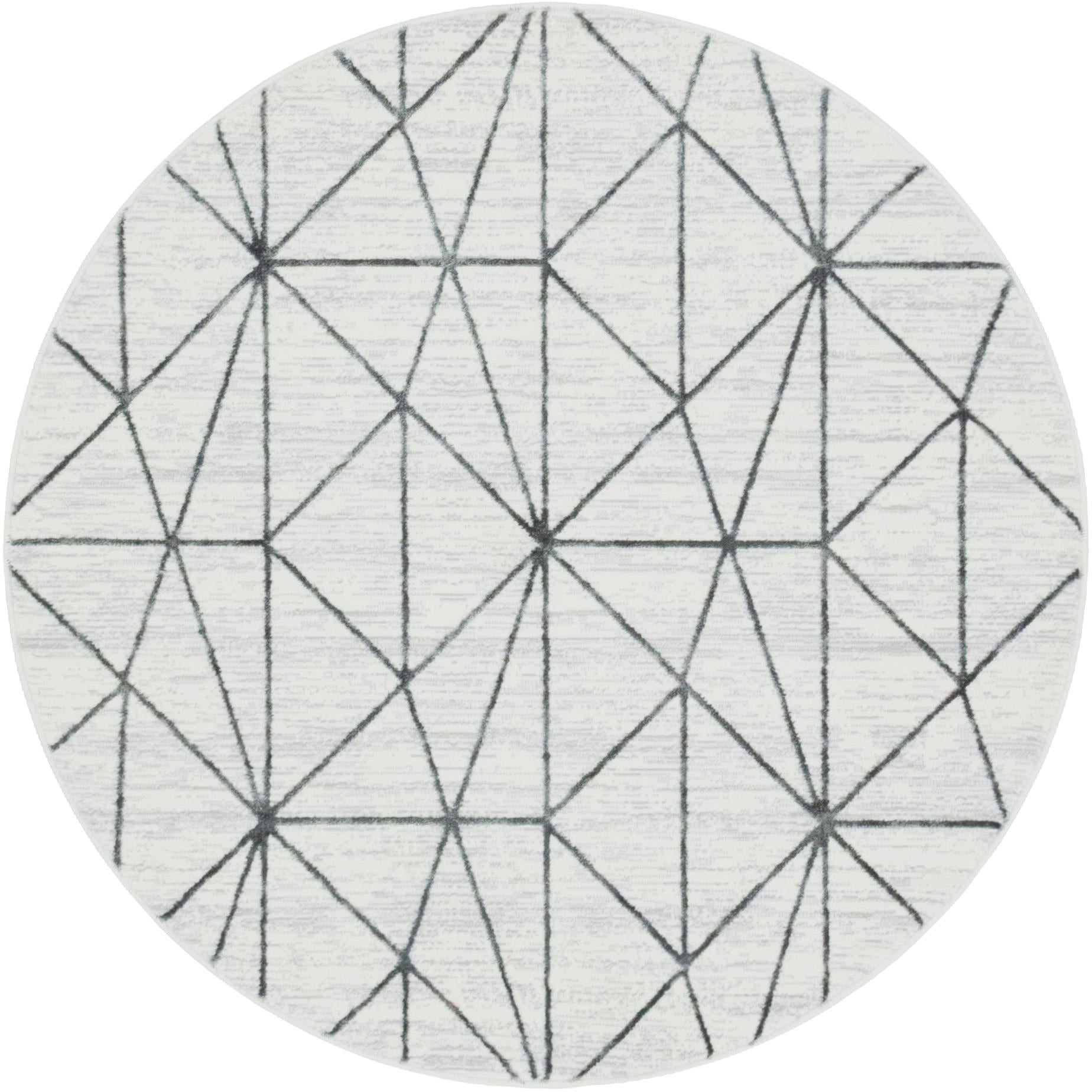 5' x 5' Gilman · Geometric rug, white
