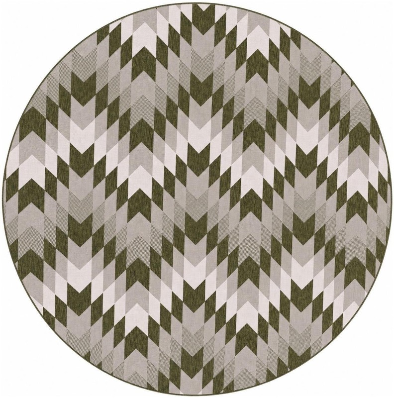 13' x 13' Morrell · Chevron Outdoor Rug, green
