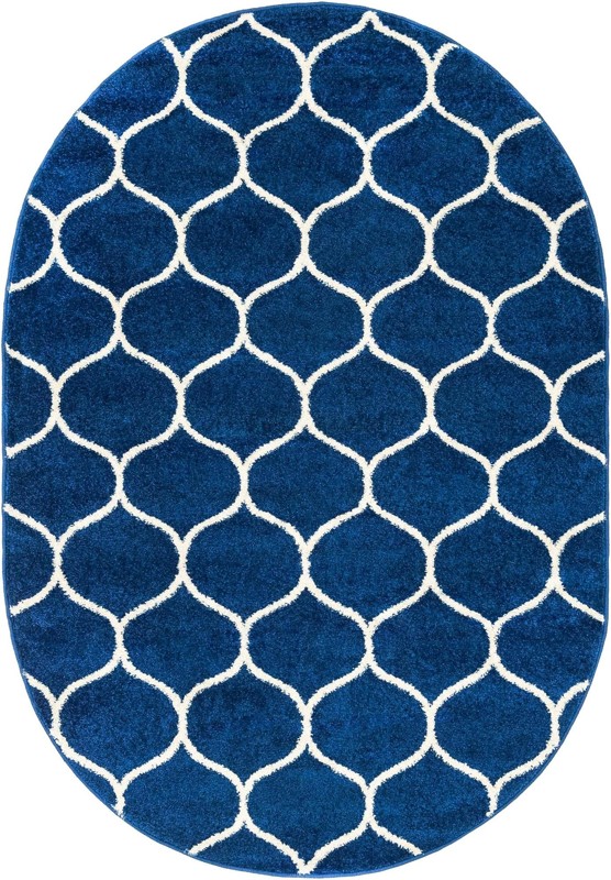 4' x 6' Ingram · Lattice rug, navy and ivory
