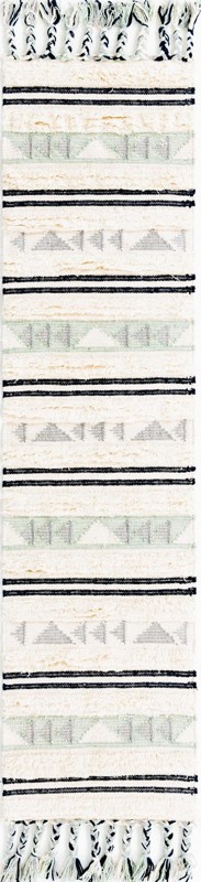 2' 2 x 8' 2 Tolbert · Geometric Wool Rug, aquamarine