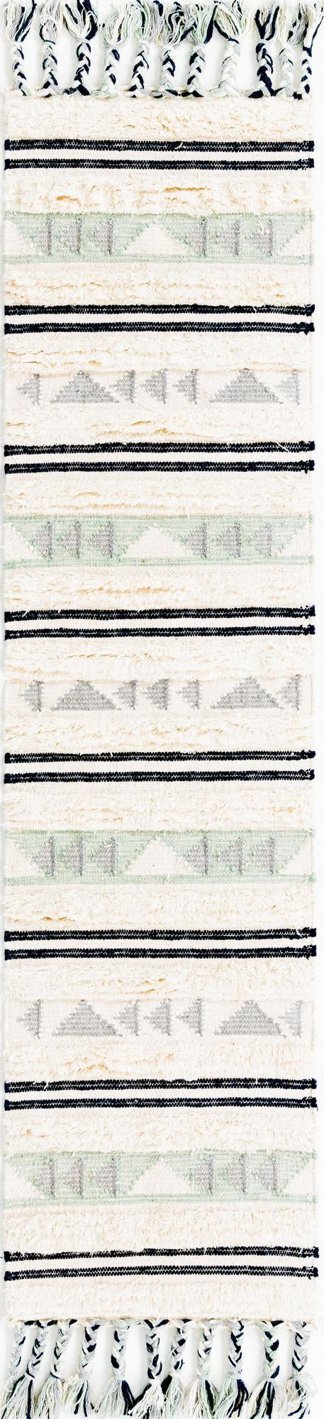 2' 2 x 8' 2 Tolbert · Geometric Wool Rug, aquamarine