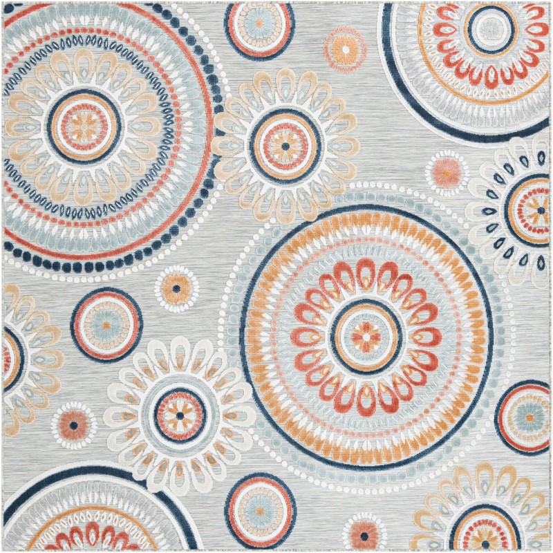 Whitefish · Floral / botanical Outdoor Rug, gray