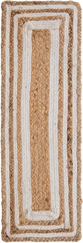 0' 9 x 2' 6 Healy · Border Braided Jute Rug, white