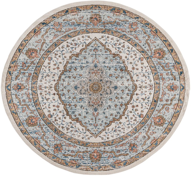 7' x 7' Gideon · Border rug, ivory