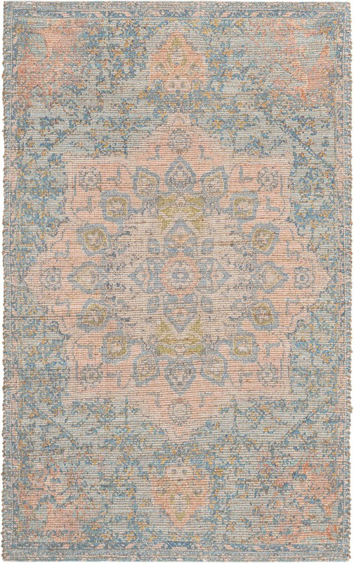 9' x 12' Pinecone · Medallion rug, peach and blue