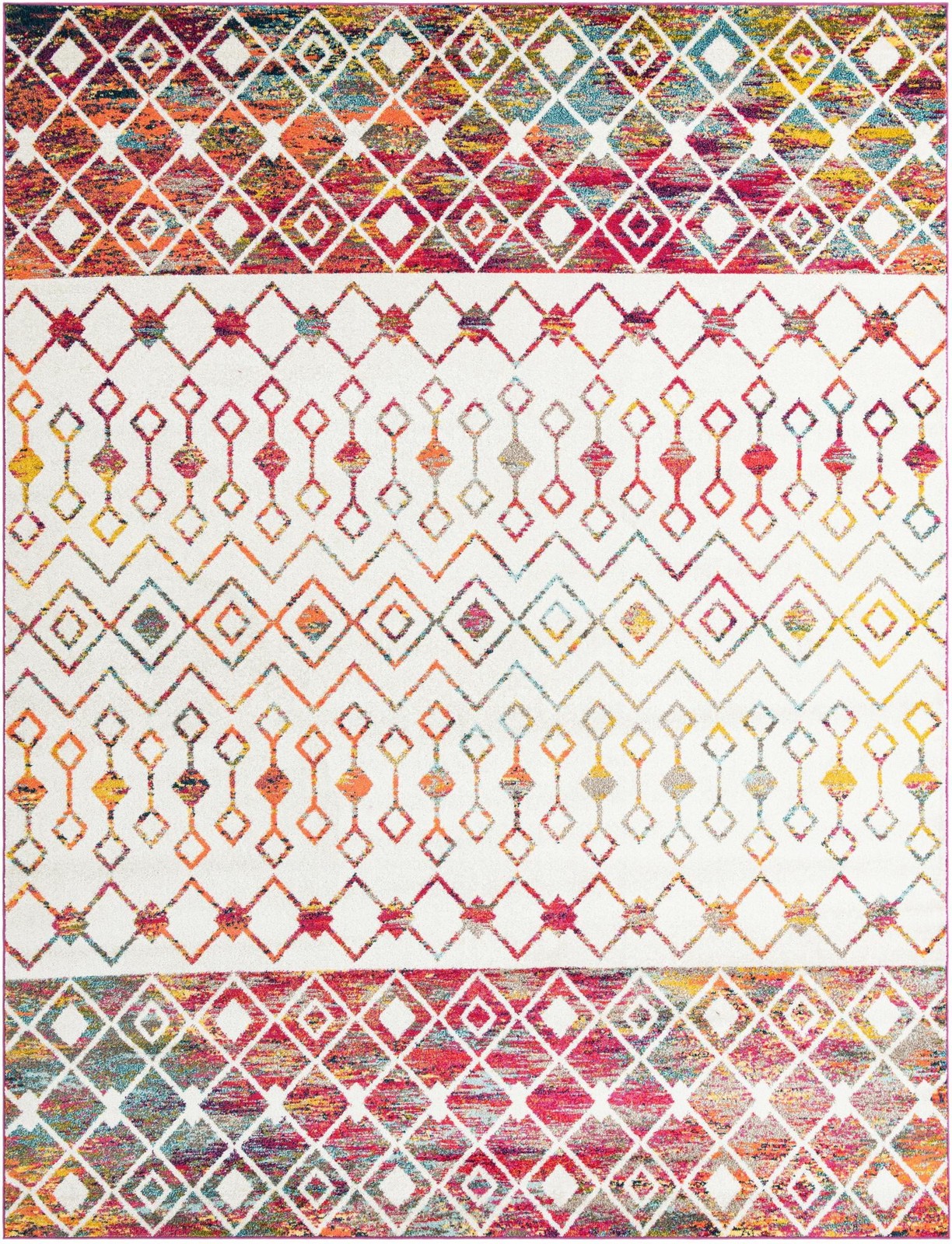 10' x 13' Vernon · Geometric tribal rug, ivory multi