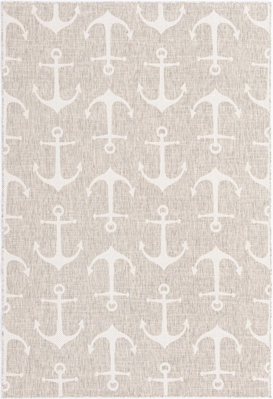 6' x 9' Millbrook · Anchor Outdoor Rug, gray and ivory