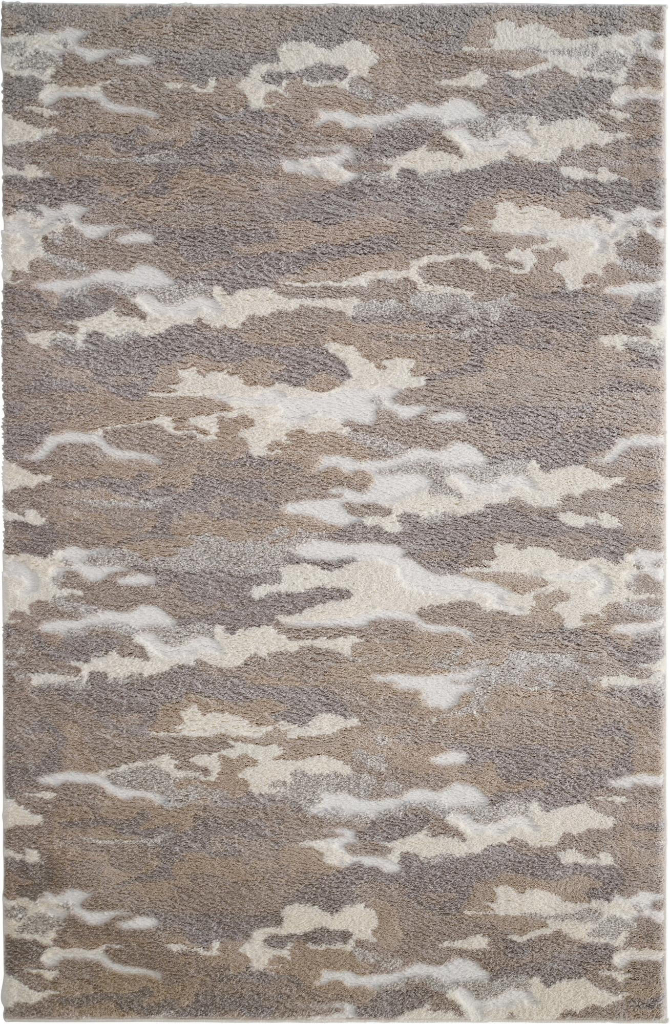 6' x 9' Higgins · Abstract rug, cloud gray