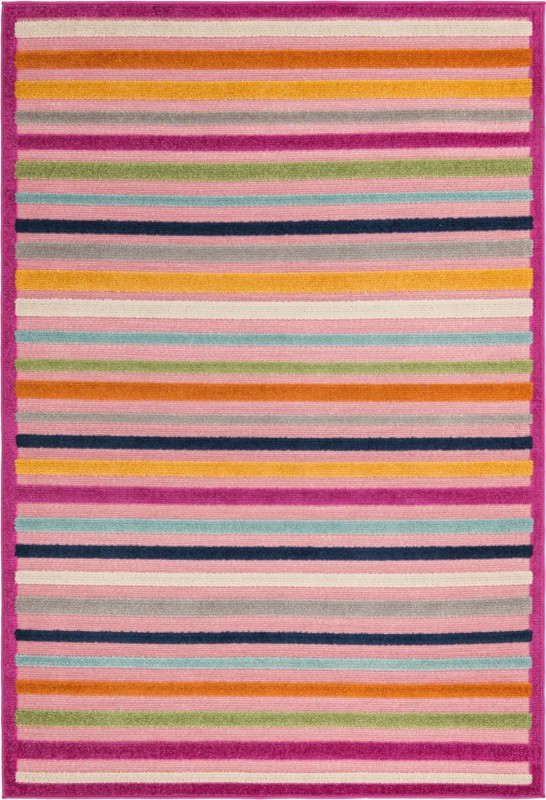 Wesley · Striped Outdoor Rug, pink
