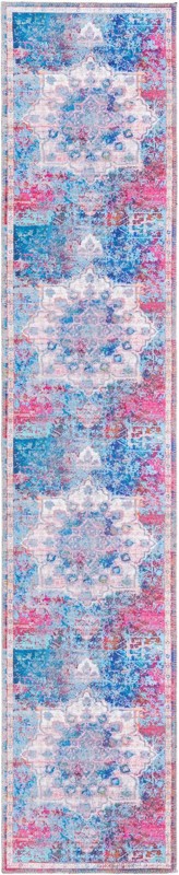 2' x 9' 10 Rideout · Border Washable Rug, tie dye